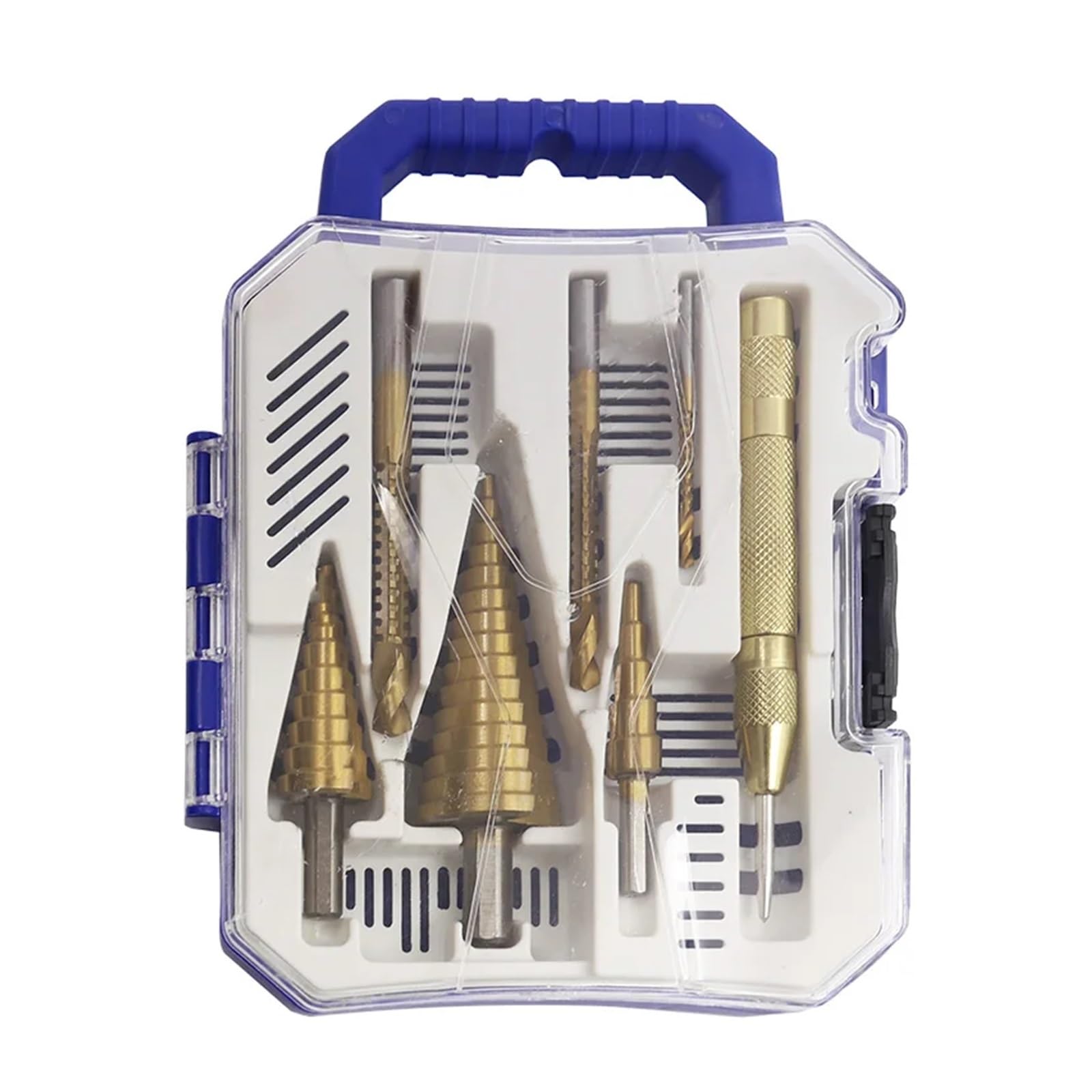 6 sztuk/7 sztuk wiertło stopniowe HSS Bit prosty rowek powlekany stożek otwór Cutter automatyczny punktacz spiralny wiertło kręte (Material : 6PCs without box)