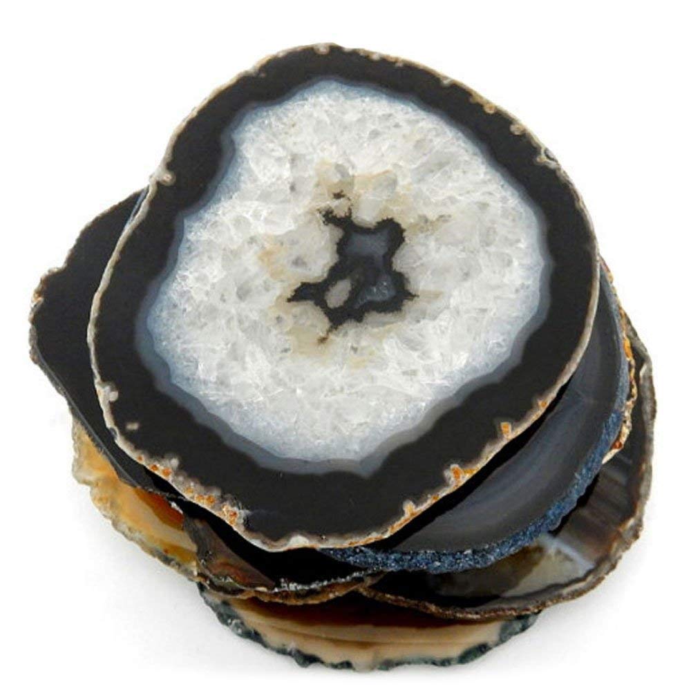 4 (Four) Agate Coaster - Brown Black Natural Tones Agate Coasters Rock Paradise COA (AM9B1)