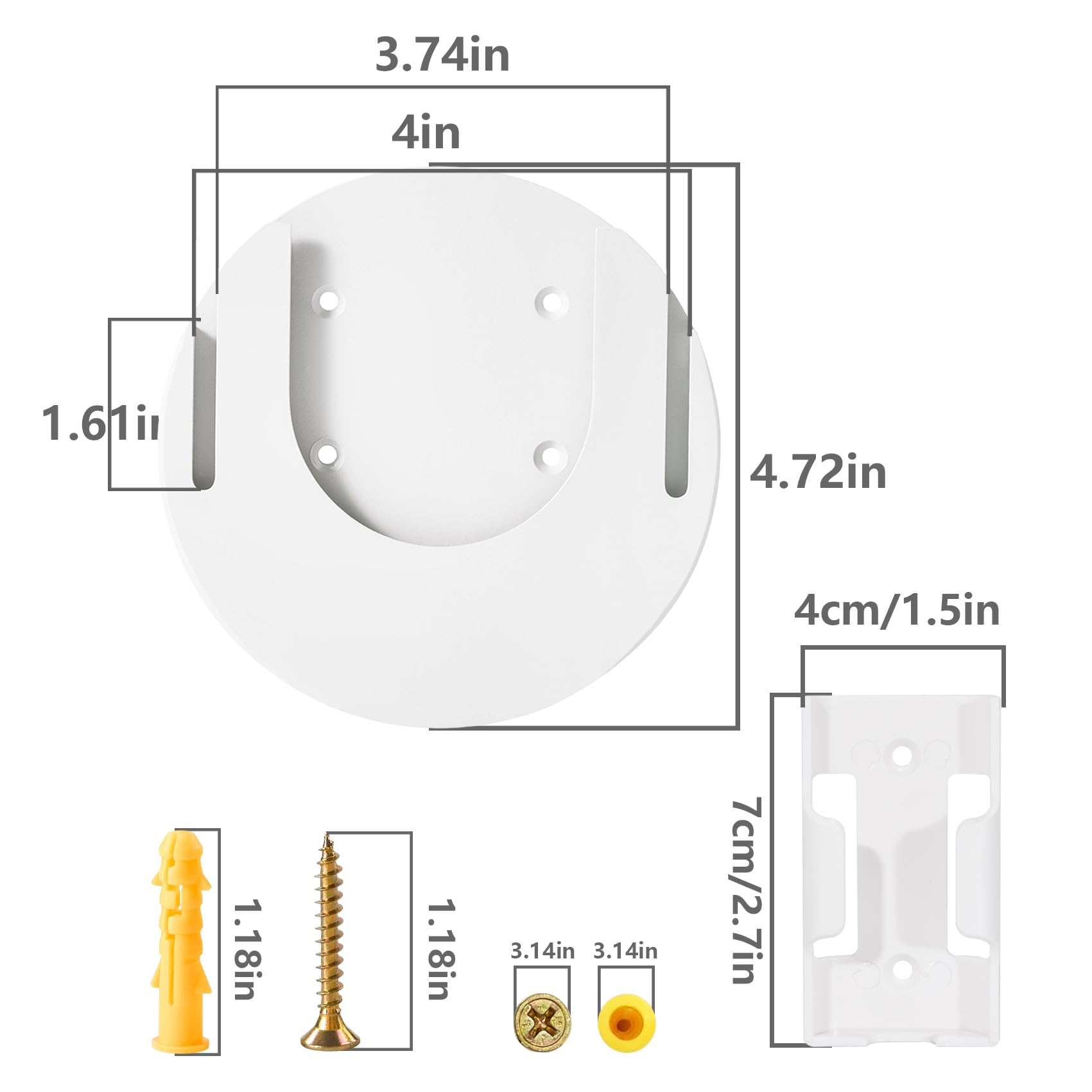Soporte de pared de estilo libre compatible con Samsung Freestyle Proyector montaje en techo, Freestyle 2 accesorios soporte de montaje en pared, blanco (blanco)
