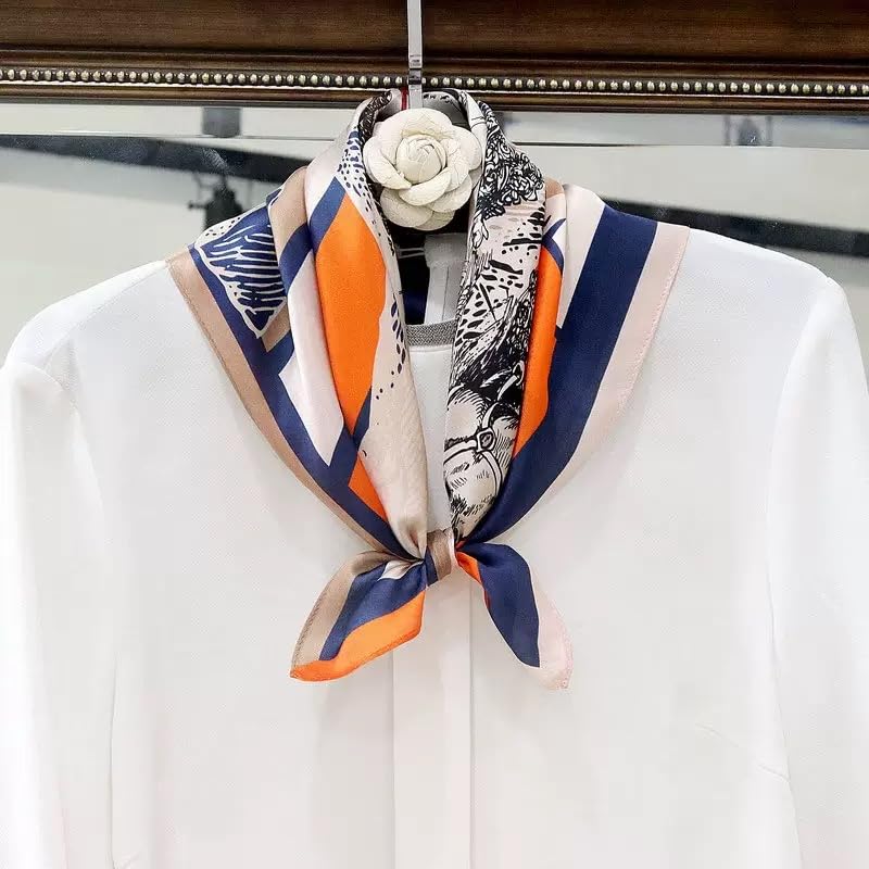 Image of ANDANTINO 100% Mulberry Silk Scarf -21 inch Square Neckerchief with Gift Packed