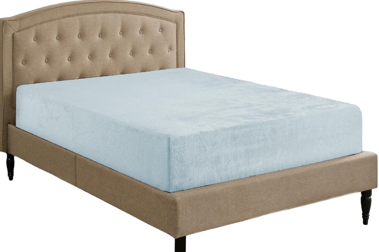 Teddy Fleece Fitted Sheet Extra Deep 30cm Deep Snugly Fit Around Your Mattress Soft & Cosy Warm Plush Fitted Bed Sheets (Duck Egg, Single)