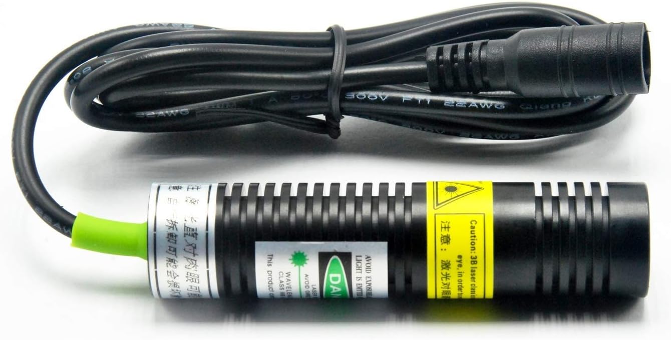 532nm Green Focus Line Positioning Laser Diode Module Locator 5V Adapter Adjustable Holder (with Adapter + Holder) - - 