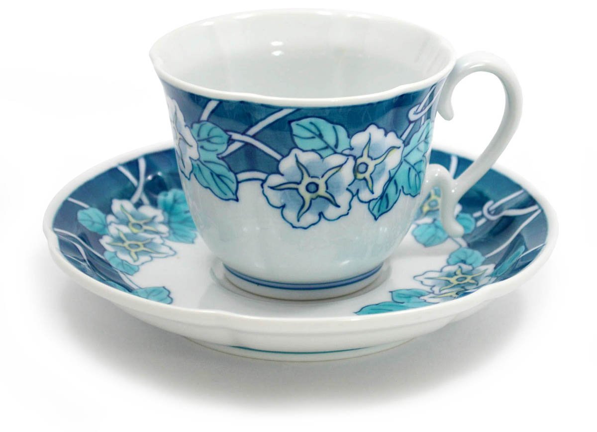 Amazon | 伊万里焼 魯山窯 朝顔濃珈琲碗皿 朝顔型 | 伊万里焼 | カップ