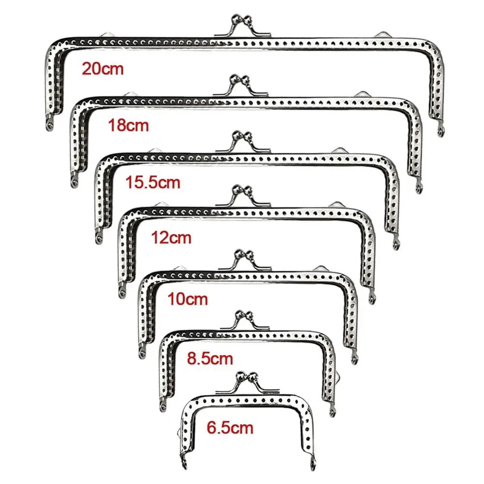 Artes de metal para bolsos, Marcos de monedero metal, cierre Kiss Lock, 6,5-20 cm, artesanía bricolaje(10cm-,15.5cm)