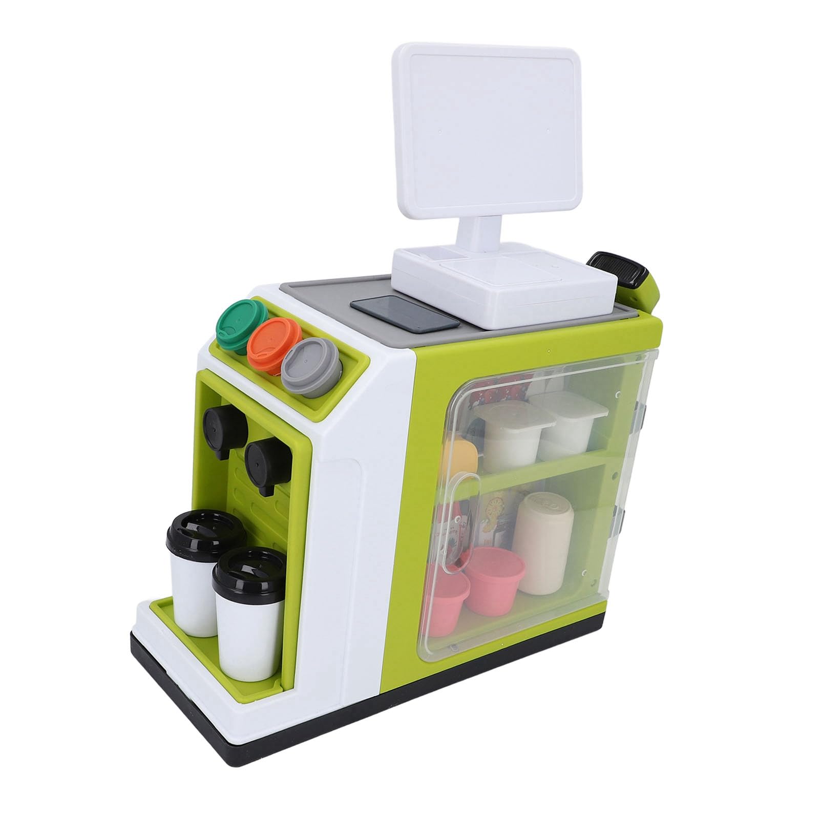 Hidyliu Registratore di Cassa Giocattolo Simulato del Supermercato con Macchina per il caffè e Frigorifero per un Divertente Gioco Educativo per i Bambini