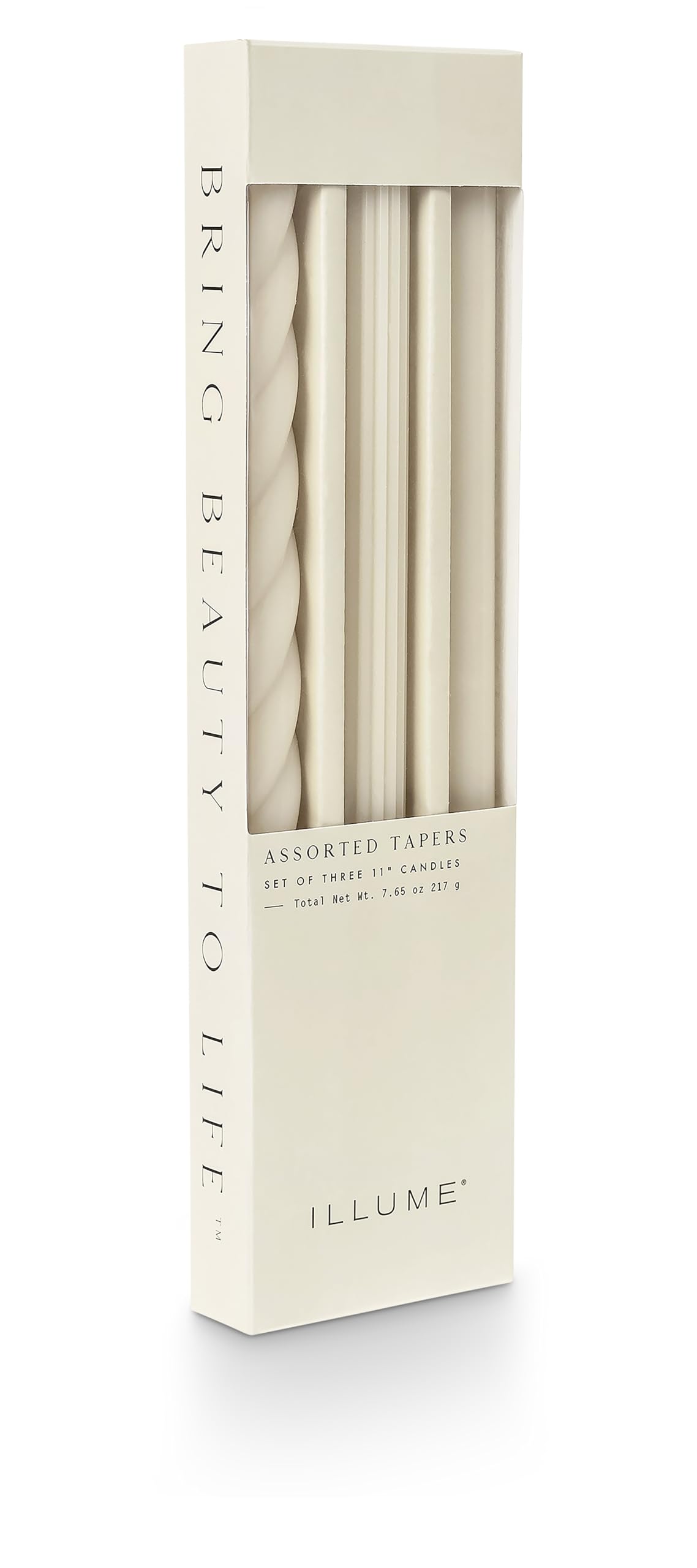 Illume Beautifully Done Unscented Assorted Candle Tapers 3-Pack, Driftwood