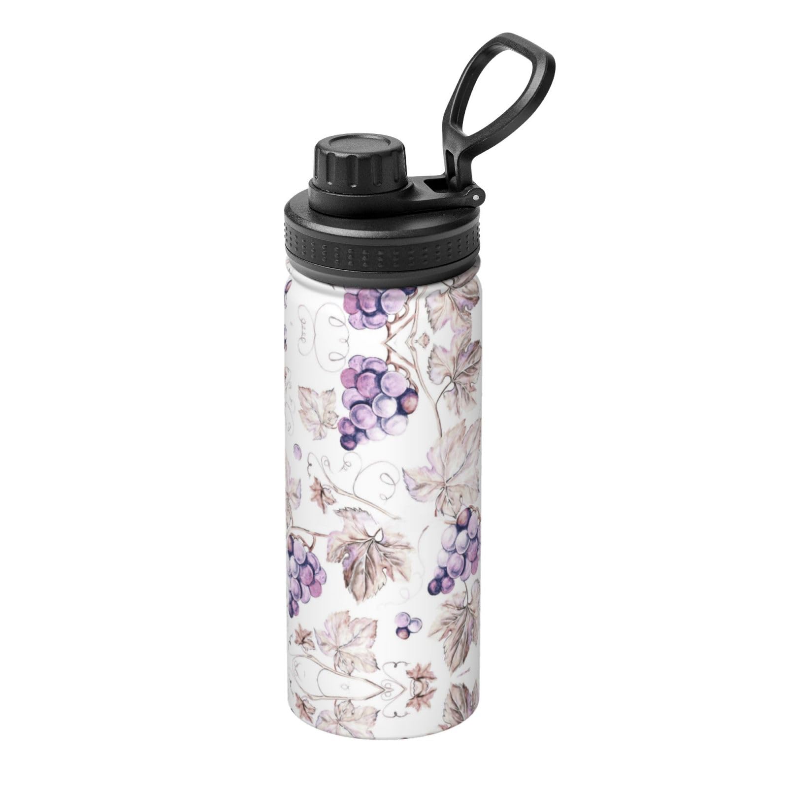 Kfjghhl Insulated Stainless Beautiful Grape Leaves Steel Water Bottle For Sport Gym Travel Leak Camping Hiking Hydration
