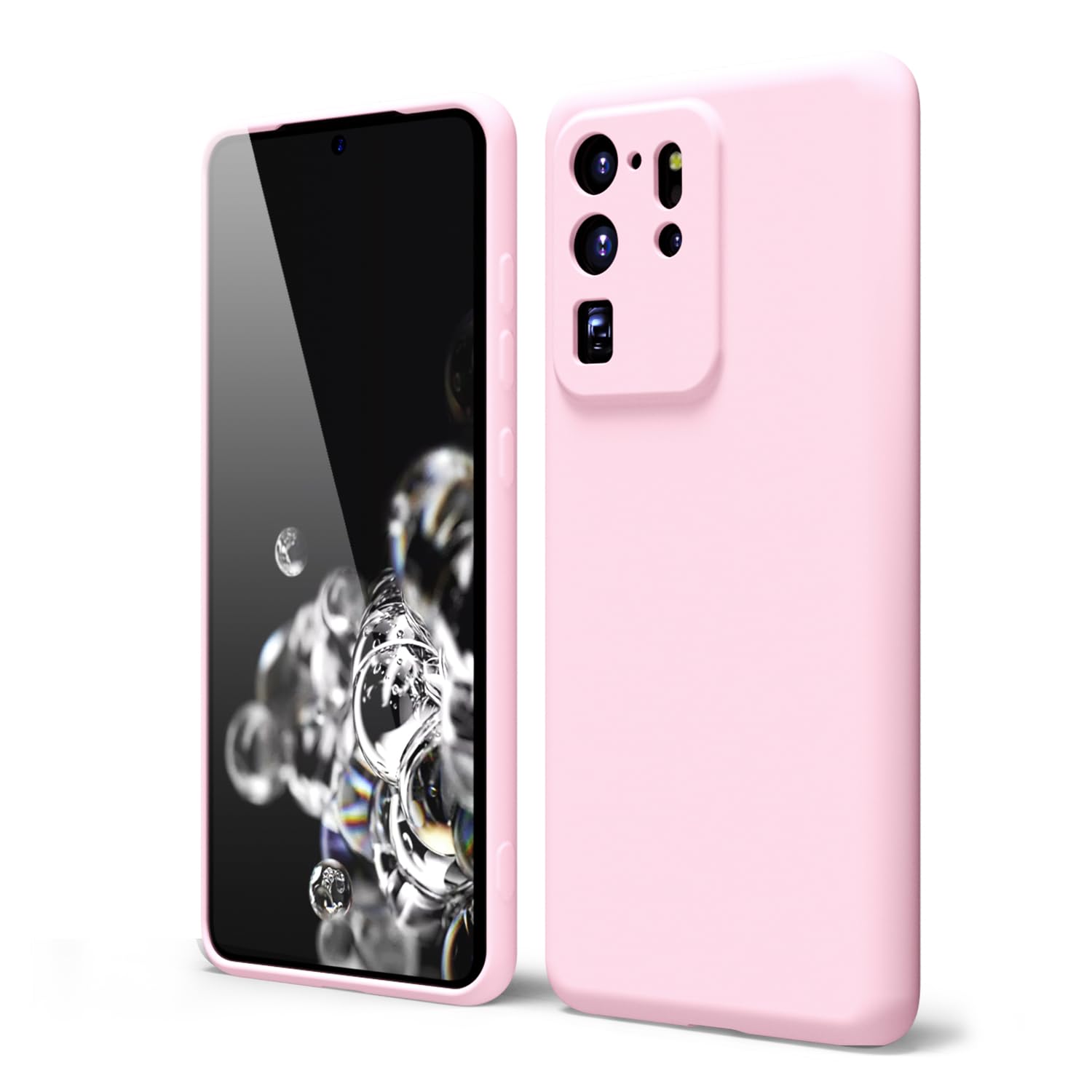Oakxco for Samsung Galaxy S20 Ultra Phone Case Liquid Silicone, Cute Thin Slim Soft Rubber TPU Plain Smooth Gel Cover for Women Girl Design, Matte