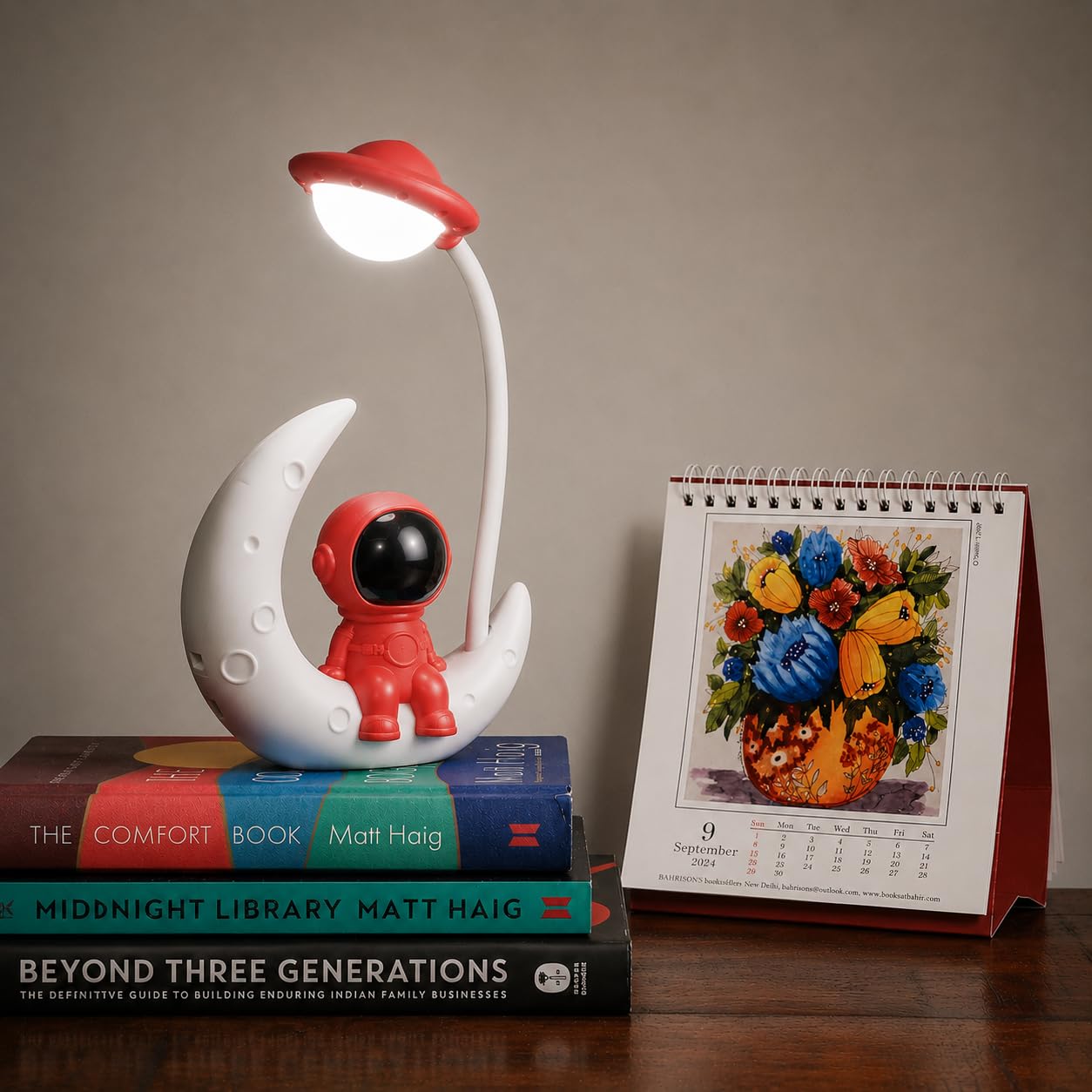 Lexton LED Study Table Lamp Astronaut Moon Shaped for Kids | 180 Degree Adjustable Desk Lamps for Study Room |USB Warm Light LED Children Study Table Lamp | (Pink,Pack of 1)-image-40