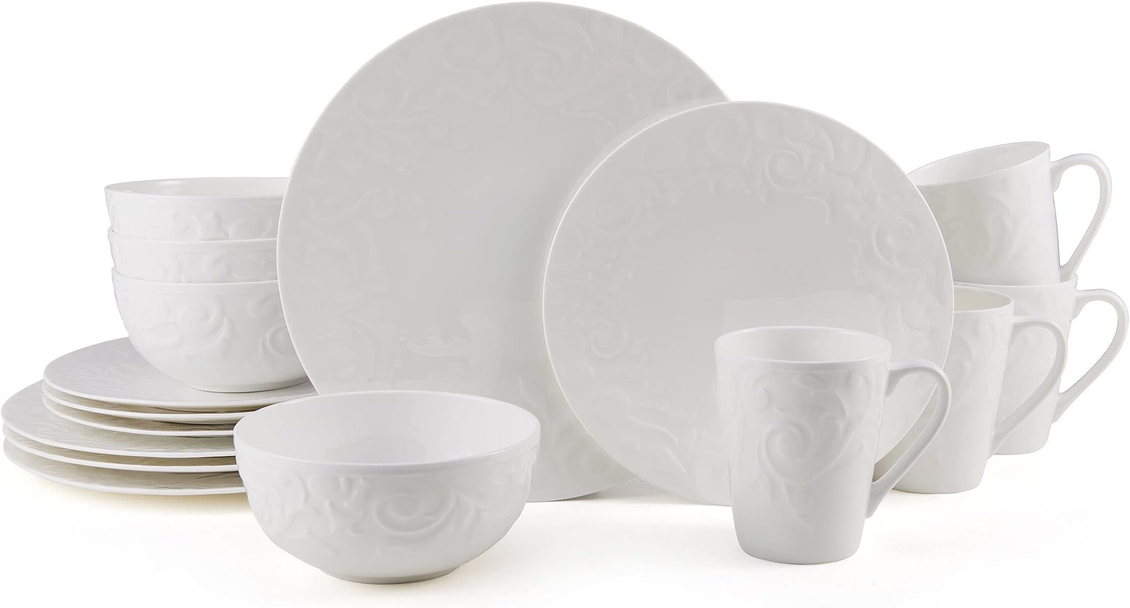 Otella Bone China Set, White, 16Piece by Tabletops