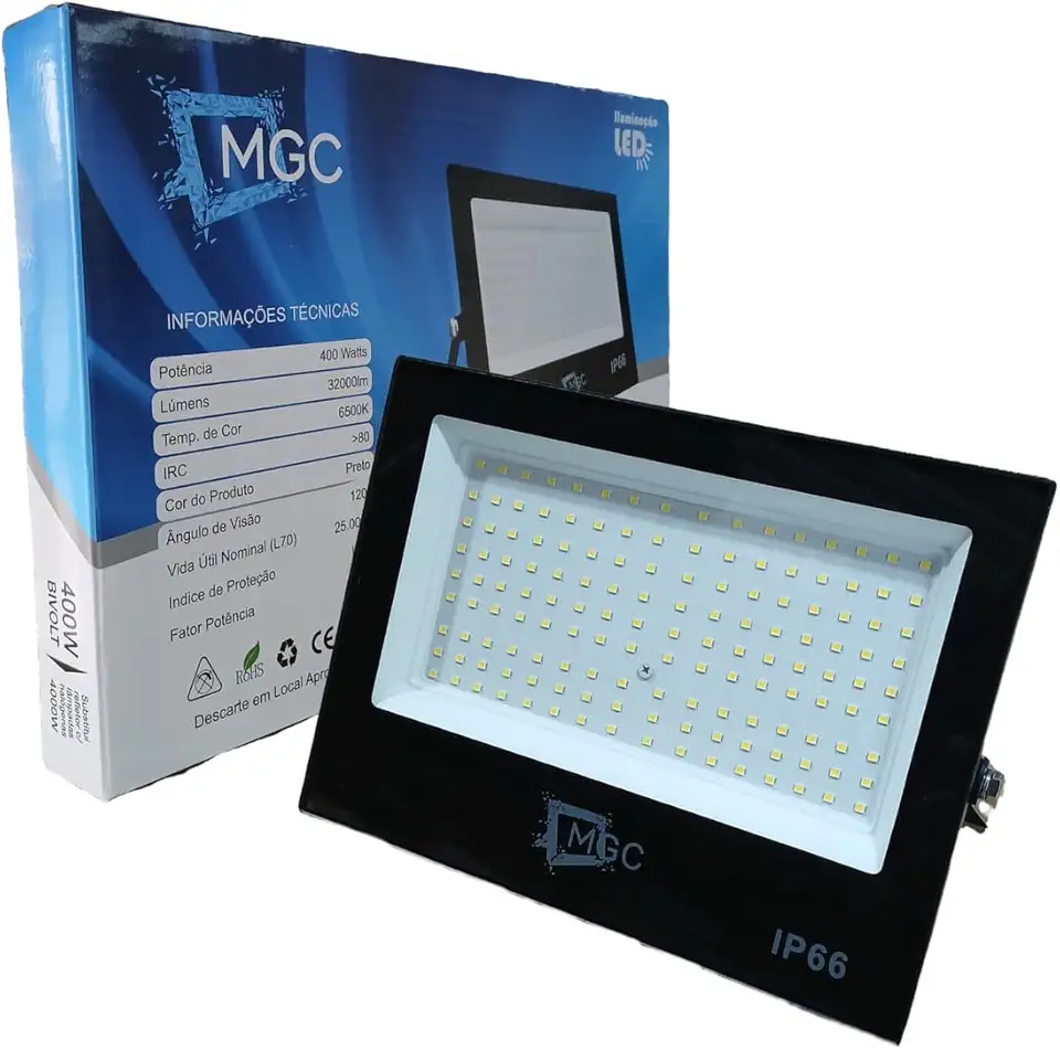 Refletor Led 400w 6000k Holofote Luz Fria Prova D'água Ip66