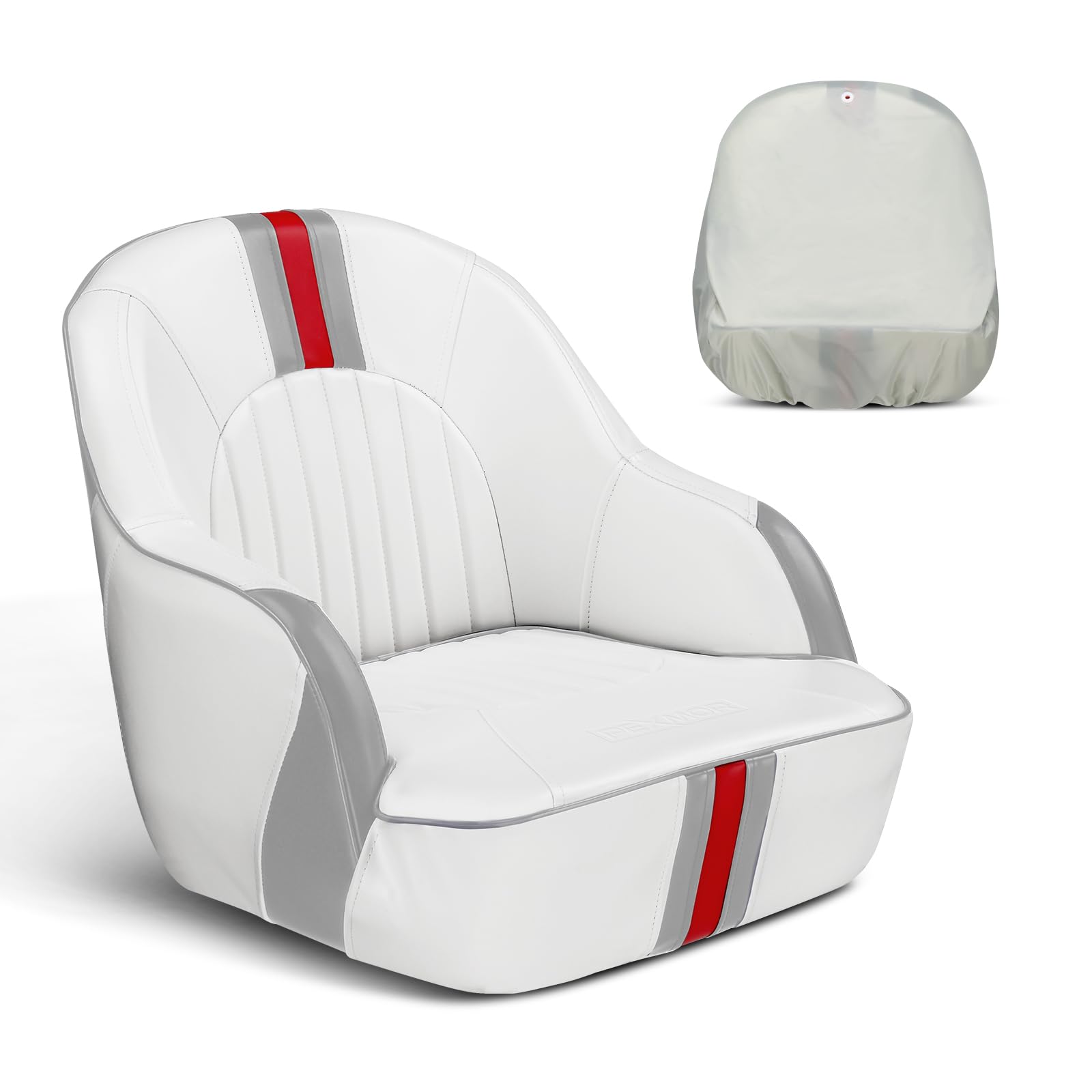 Leader Pontoon Boat Seat Premium Pontoon Captain's Seat With Cover