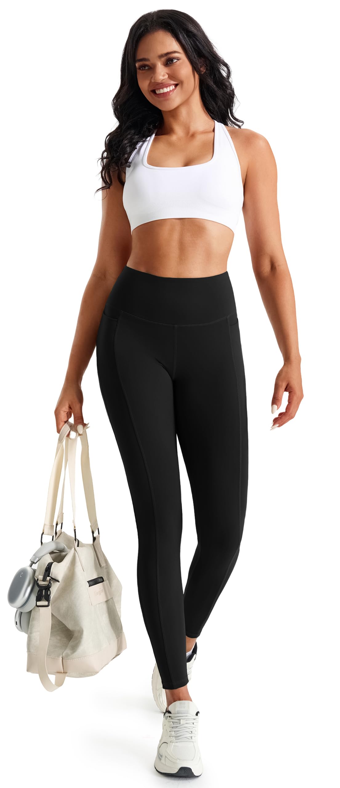 JOYSPELS Women's Gym Leggings with Pockets - High Waisted Tummy Control Full Length Yoga Pants & Capri Leggings for Workout, Running, Daily Leisure — view 5