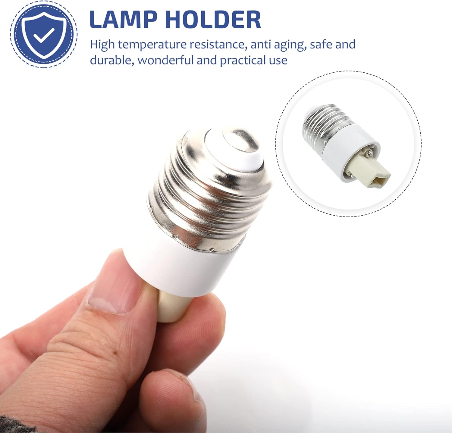 TEHAUX E27 to G9 Lamp Base Adapter Converter Pc Material Light Socket Adapter for Led Bulb Conversion Compact Size 2.24X1.06X1.06 Inch Safe and Practical 6-Pack for Home Office Lighting