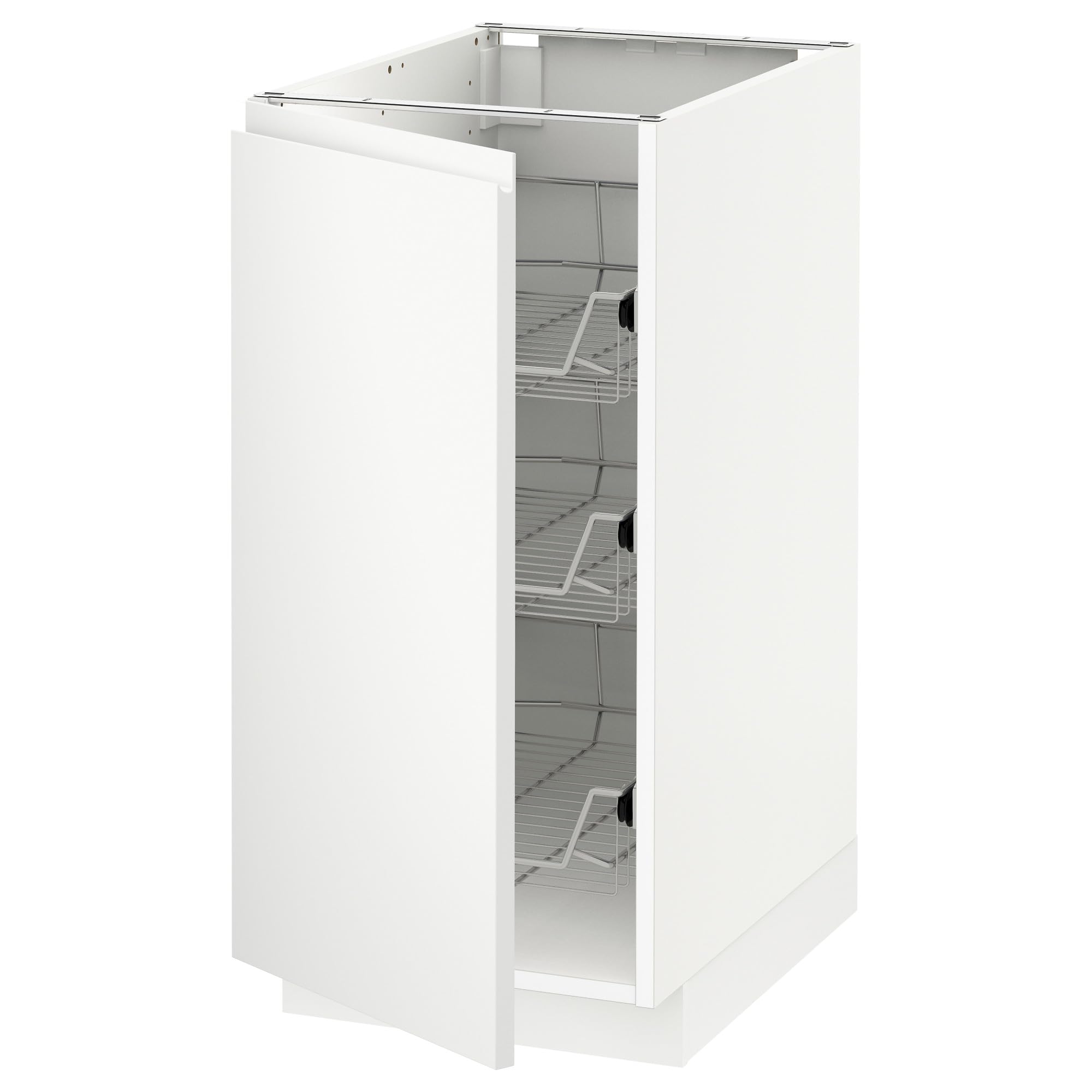 Meuble bas METOD avec paniers métalliques Voxtorp blanc mat 40x60 cm