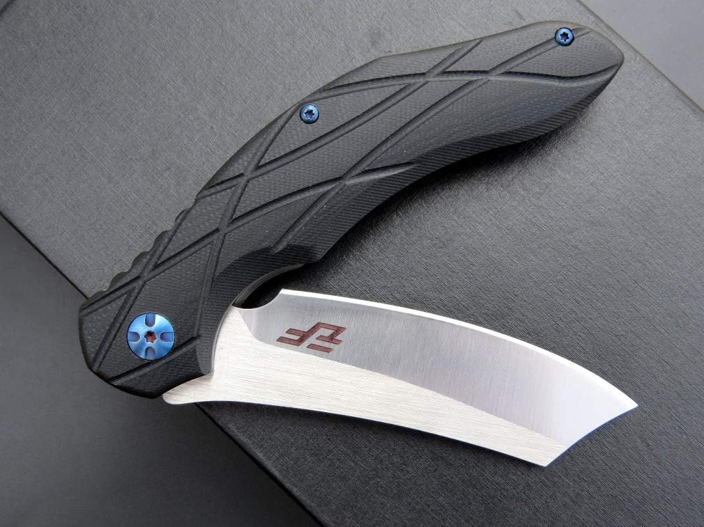 Eafengrow EF919 Folding Knife with Pocket Clip D2 Steel Blade G10 Handle Scales EDC Tool Outdoor Knives for Camping Fishing Hiking(Black)