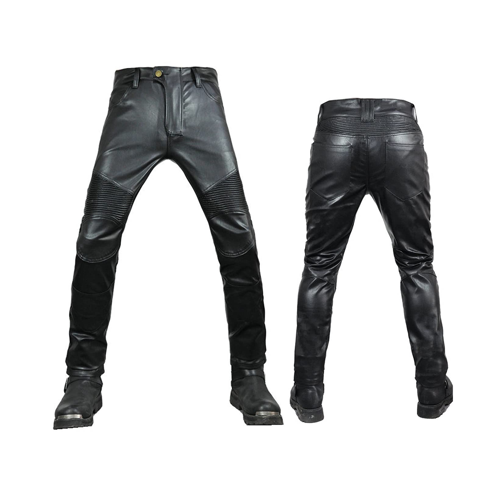 Pantalon De Hockey Pantalon De Moto en Cuir Pantalon D'armure D'équipement De Protection Étendu Pare-Brise Pantalons Moto pour Hommes Et Femmes (XXS-4XL, Doublure Allongée)