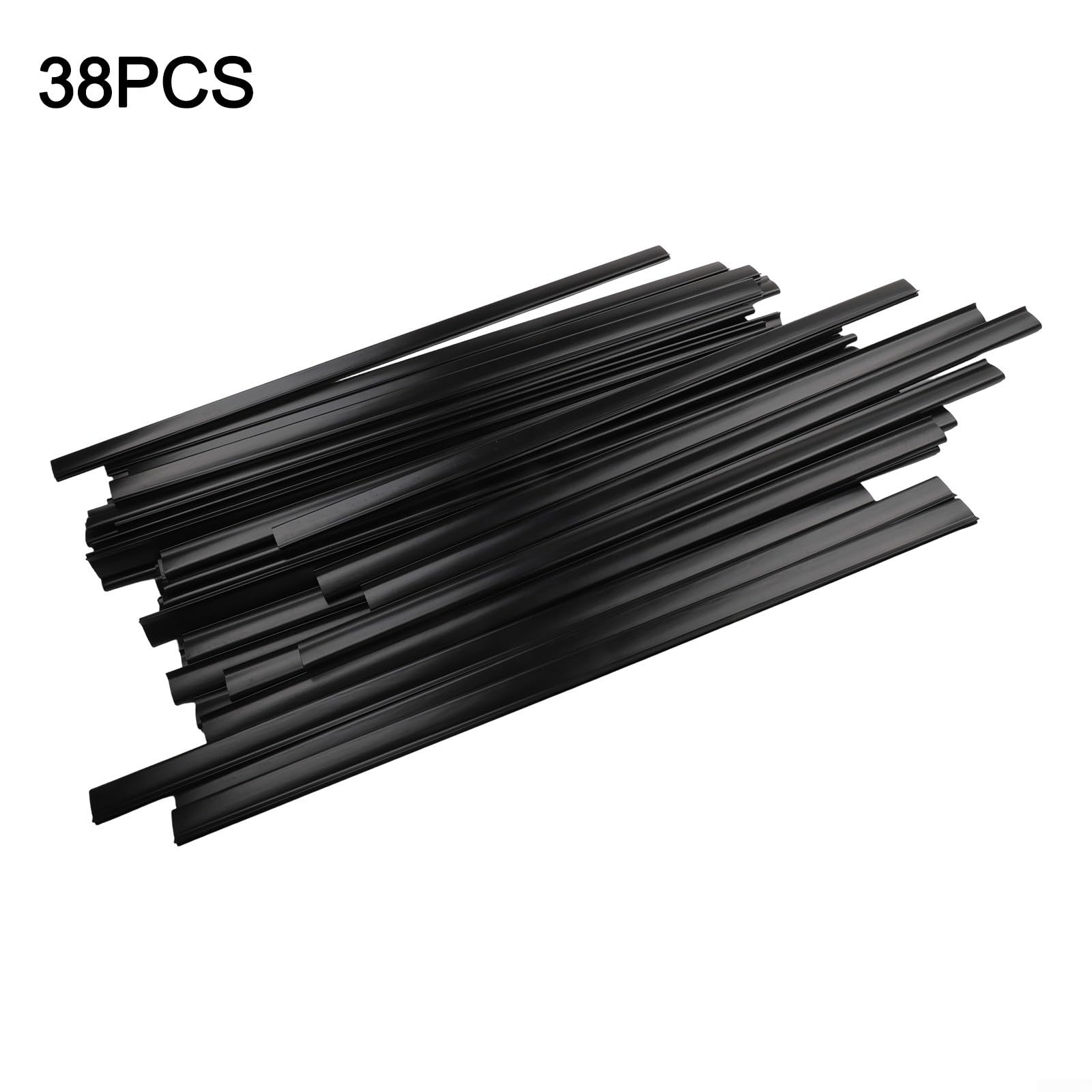 Tiras de polietileno negro para revestimientos superpuestos, clips planos de pista de 24 pulgadas con bordes redondeados para proteger el revestimiento, piezas de piscina sobre el suelo (B)