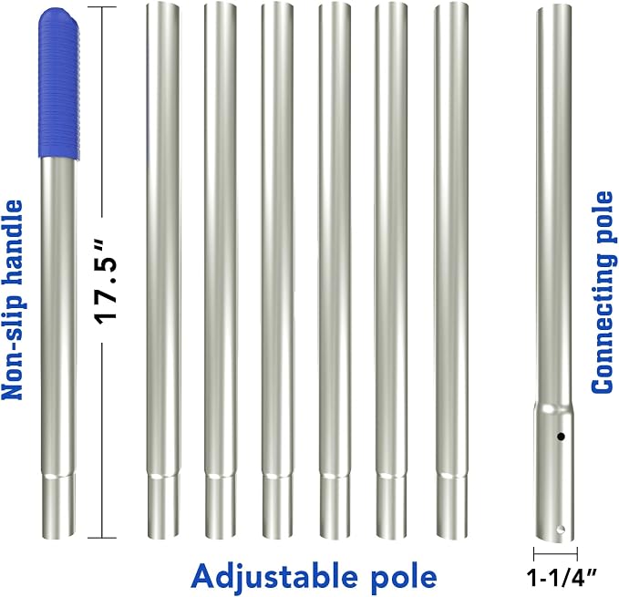Pértiga Ajustable para Piscina de Aluminio Anodizado 10.5 ft miniatura 3