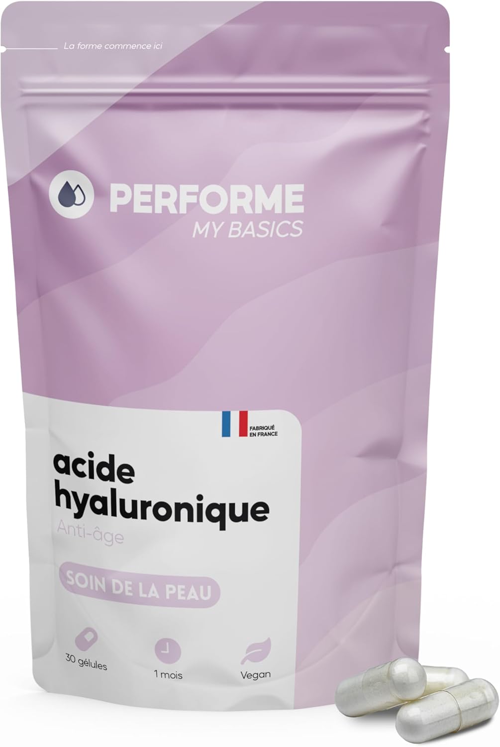 My Basics Hyaluronic Acid + Vitamin C – Anti-Ageing – Plumping – Skin Elasticity – 30 Vegetable Capsules – 1 Month of Treatment Performe