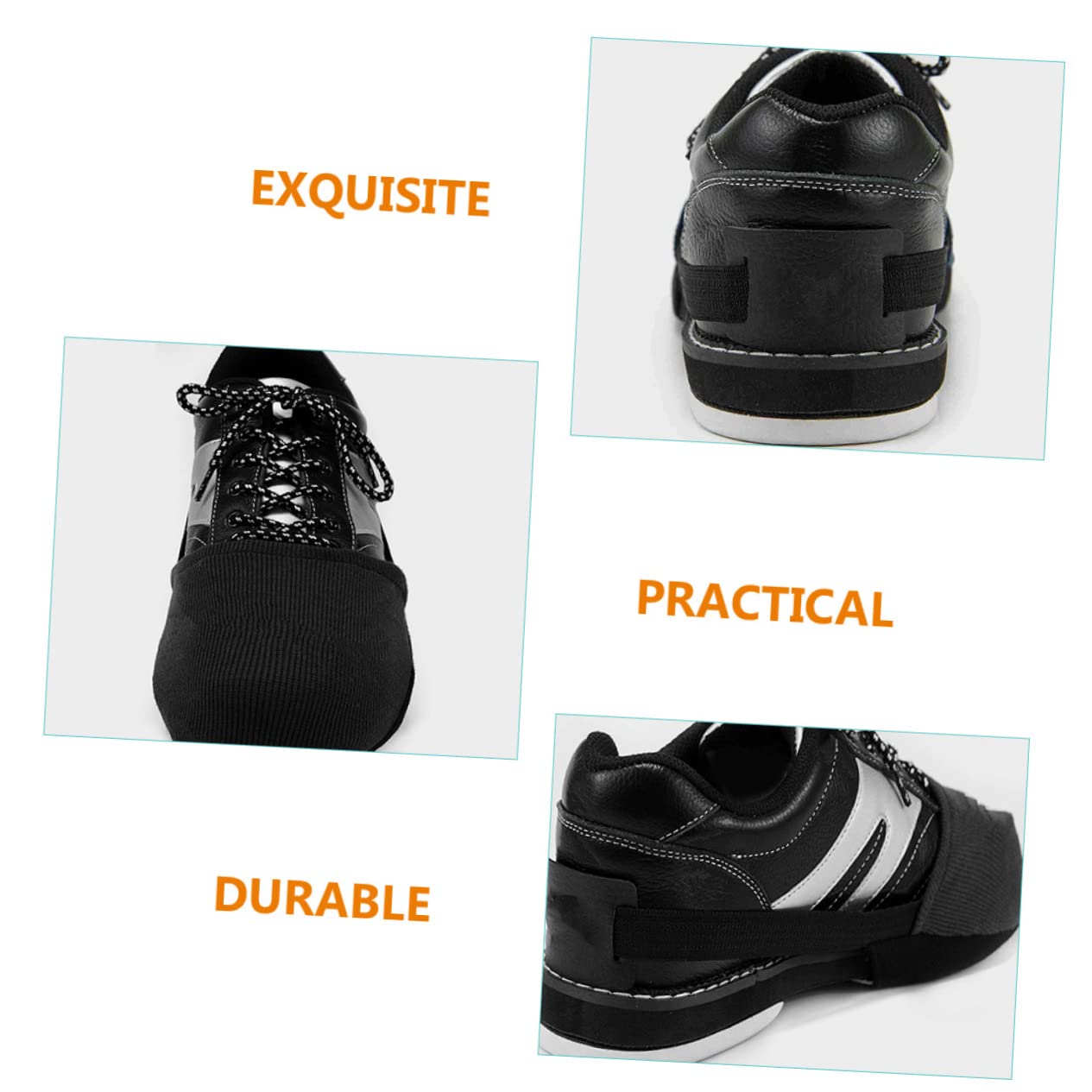 3paires Couvre-Chaussures De Bowling Élastiques De Semelles Ajustables pour Chaussures De Bowling Accessoires Noir