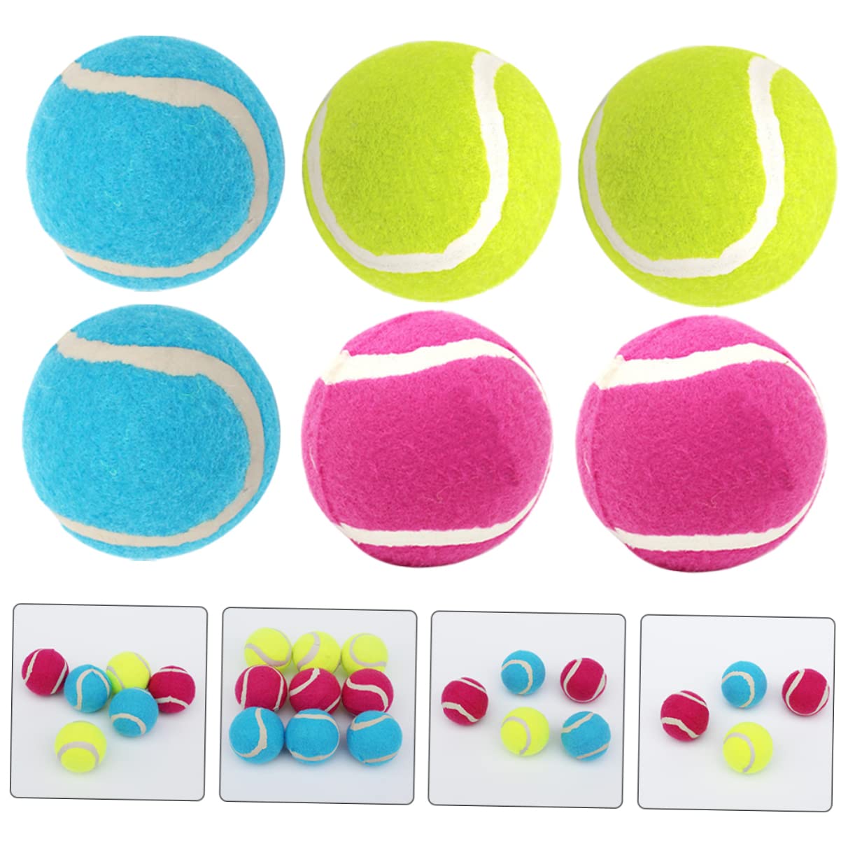 Hohopeti Bissfester Ball für Hunde 6 Stück aus Weichem Gummi Leichtes Hundespielzeug für Hundetraining und Hundebälle im Freien