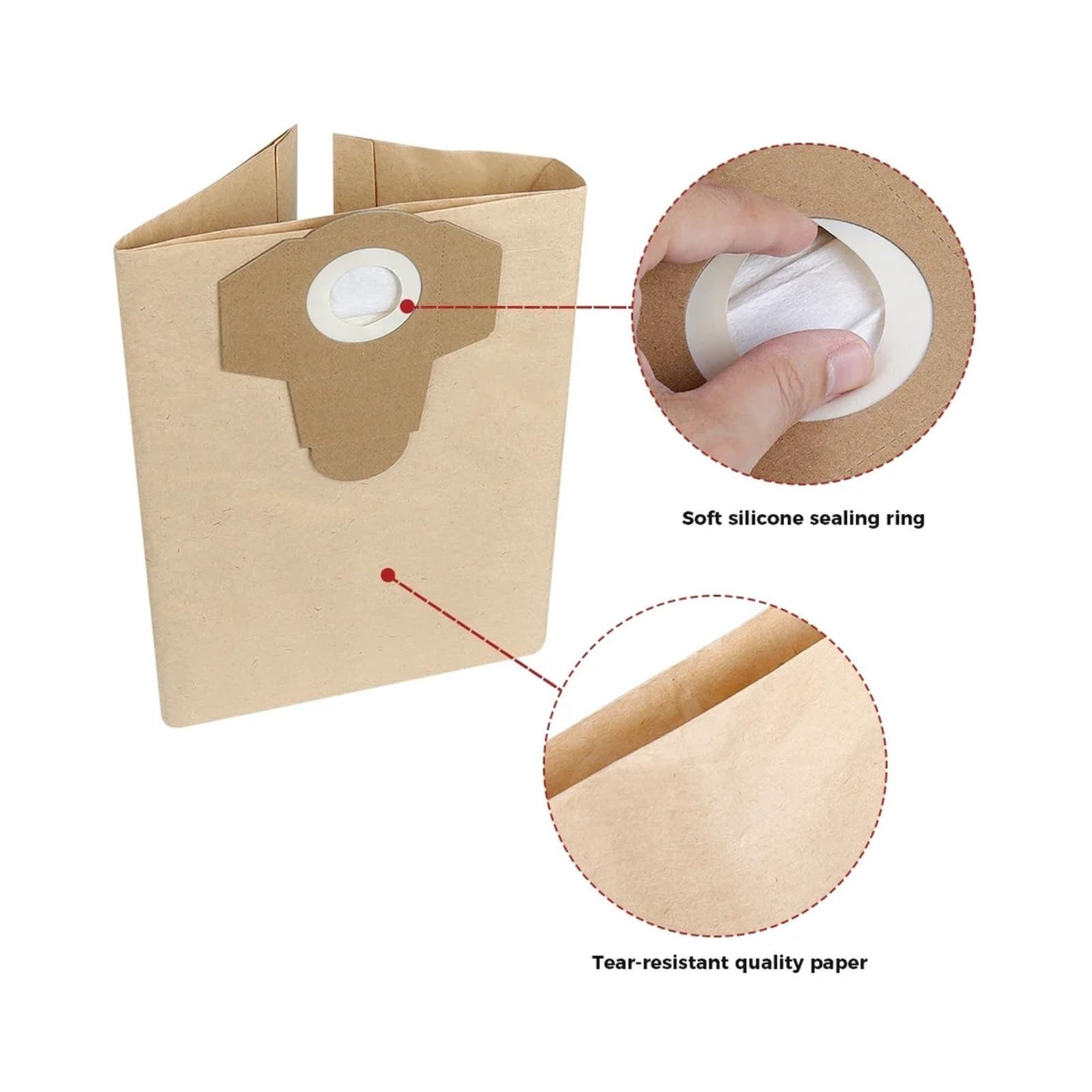 Nass- Und Trockenstaubbeutel, Vakuum-Papier-Staubsammelbeutel, 20 L, 30 L, for Nasse Und Trockene Teile, Kompatibel Mit Einhell, BT-VC1250S / BT-VC1250 / TC-VC 18 20 Li S-Solo.(30L-10PCS)