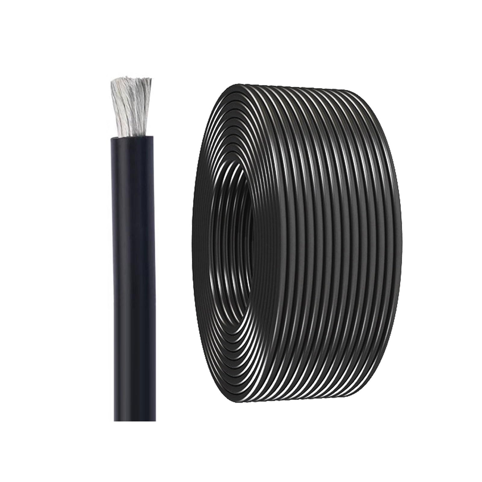 8 AWG High-Temp Silicone Electrical Wire 100 Feet, 6-18 Gauge 600V 200°C Flexible Cable, Tinned Copper Wire For Automotive, Industrial, DIY, Solar Projects(Black,100ft,14AWG)