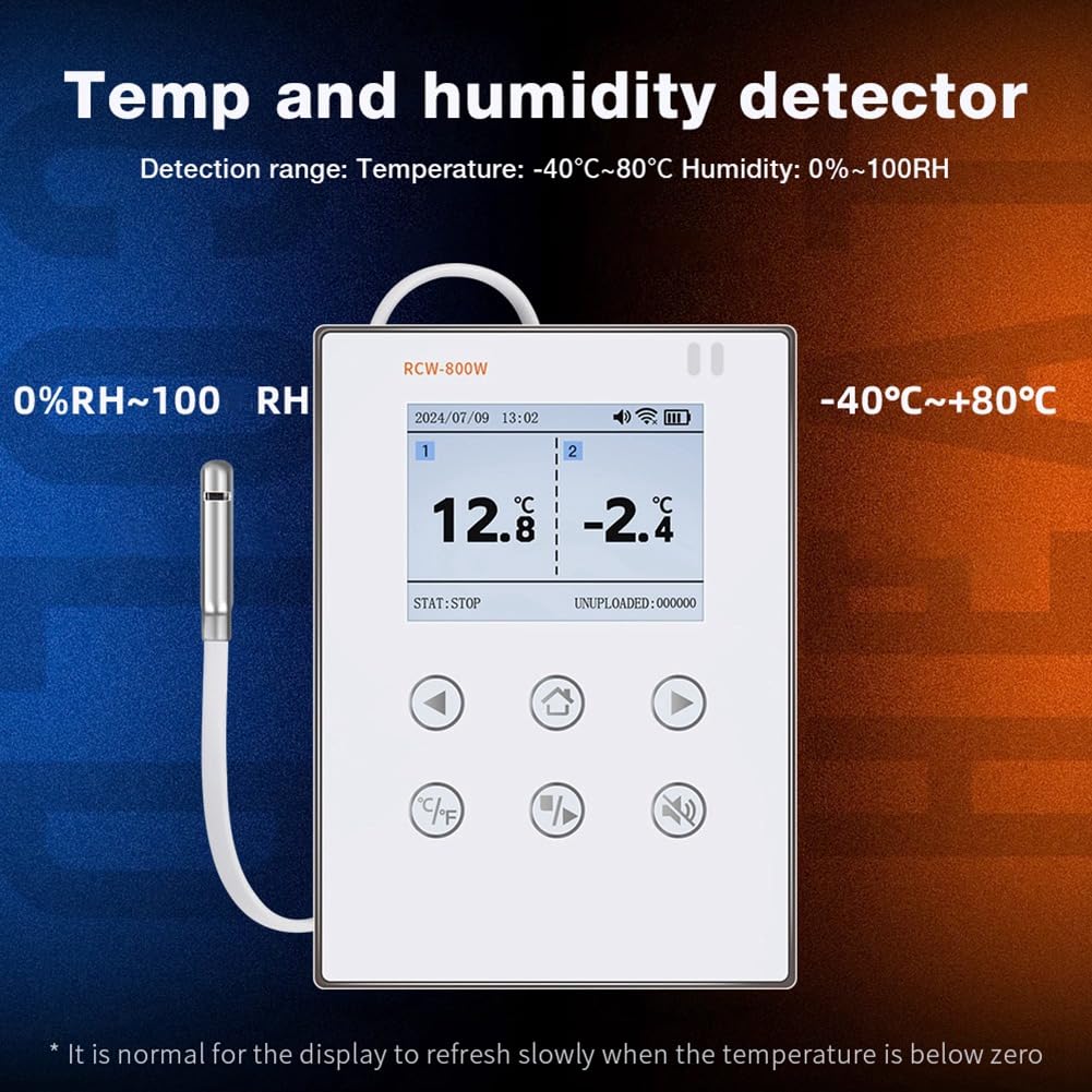 Registrador de Datos de Temperatura y Humedad en Tiempo Real Inalámbrico con Sonda Externa para Monitoreo Inalámbrico para la Gestión de la Cadena de Frío