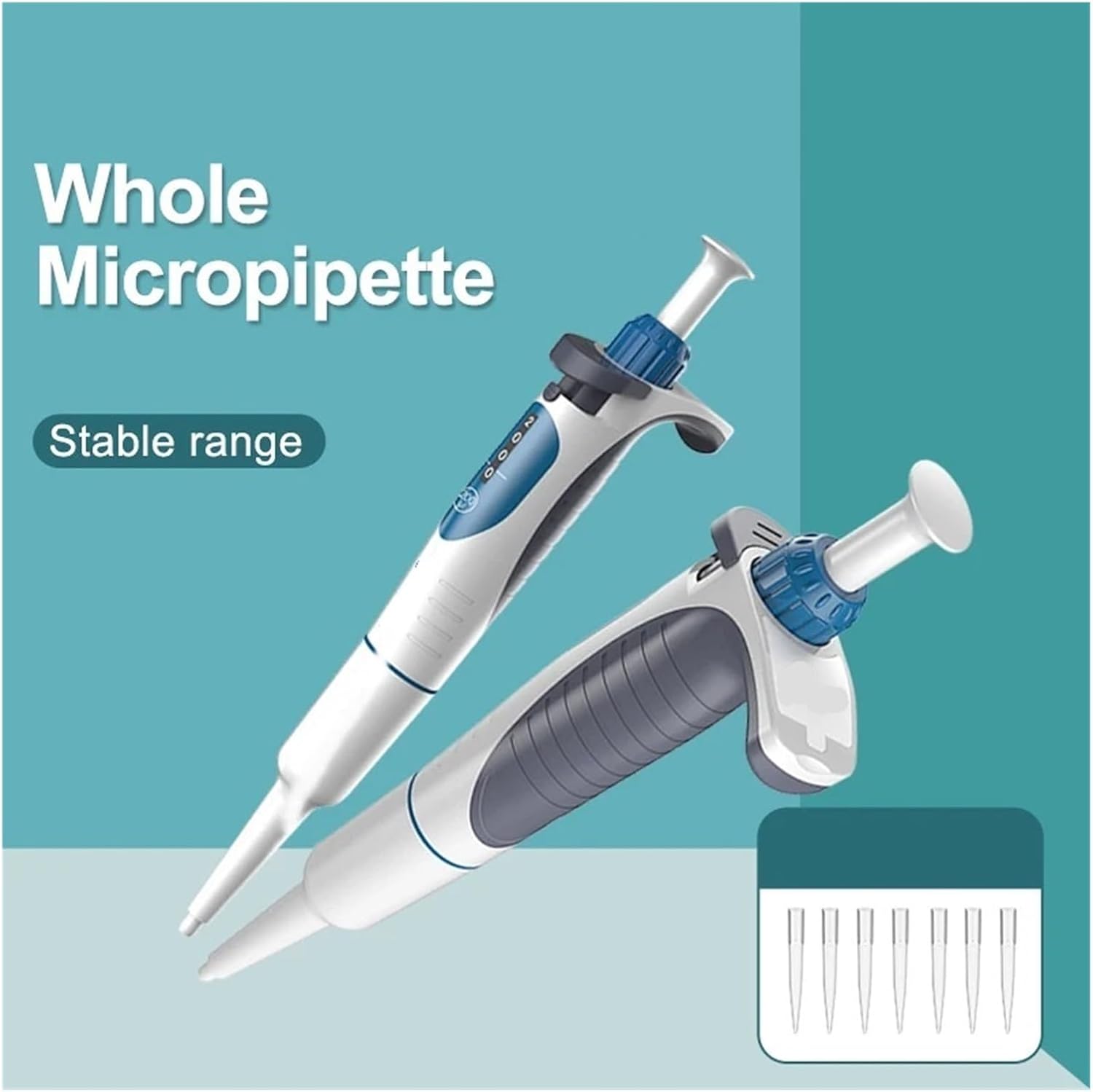 Lab Pipettors, Laboratory Pipette,Digital Adjustable Micropipette Lab Equipment with Tips(100-1000ul)