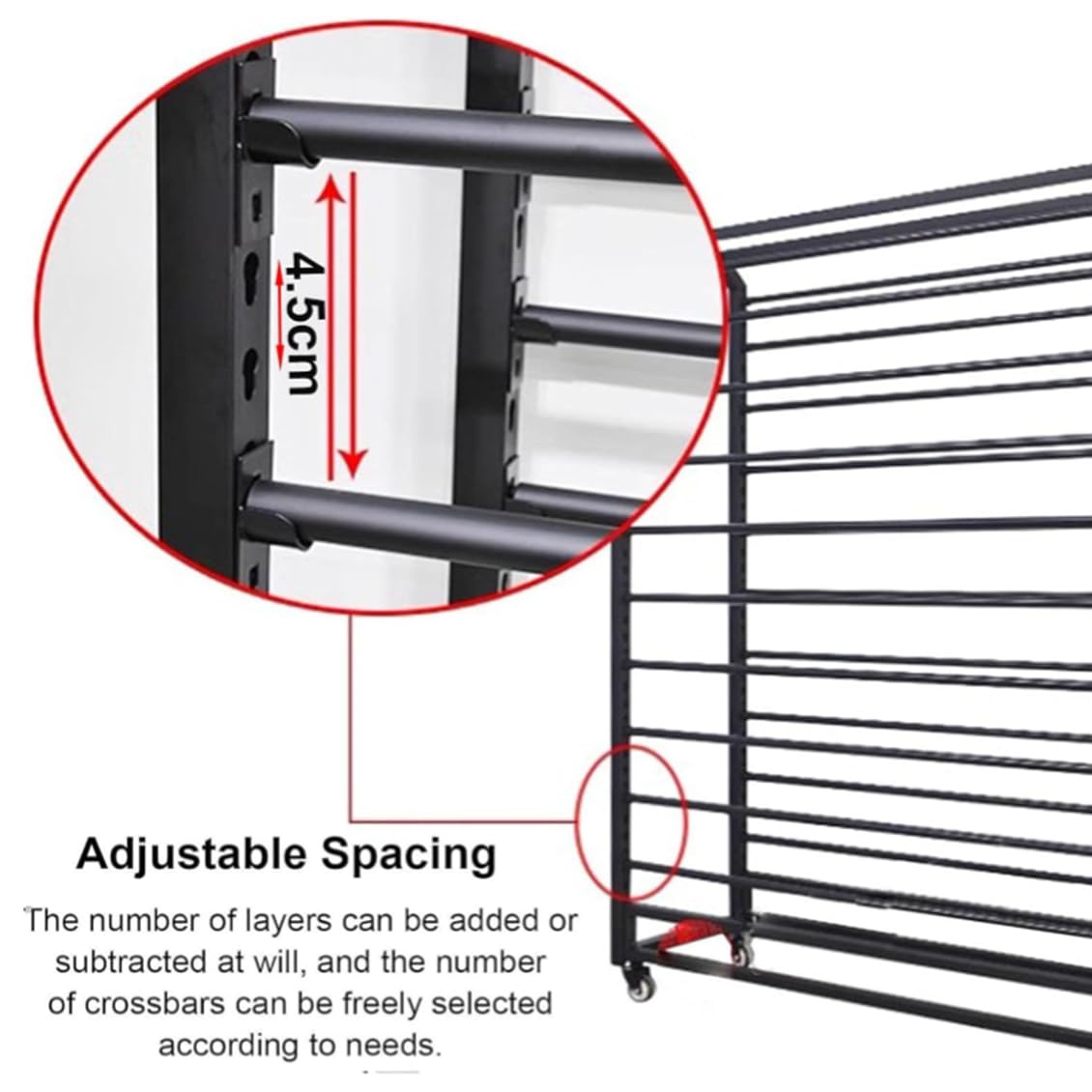 SturdySolut - Estantería de tela ajustable con 18 varillas para colgar, carrito textil para vinilo y telas SturdySolut, 175 cm