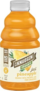 R.W. Knudsen Organic Pineapple Juice Not from Concentrate, 32 fl oz - USDA Organic, 100% Juice, No Sugar Added