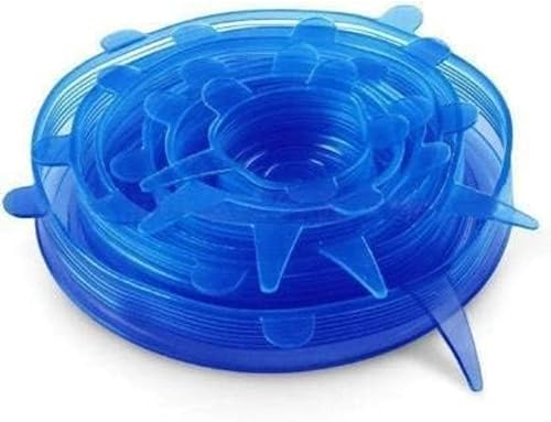 Tapas elásticas de silicona, multitamaño, reutilizables, para alimentos y cuencos, aptas para lavavajillas y congelador (multicolor)