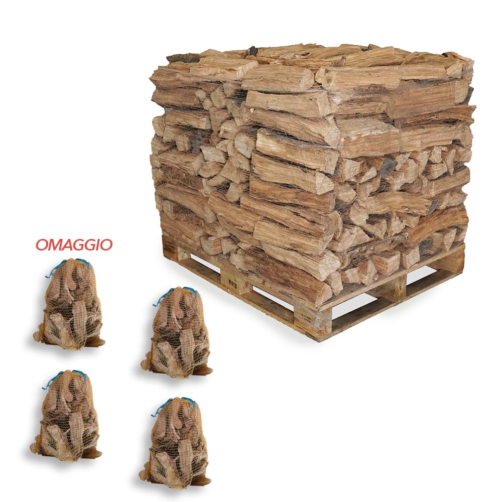 Legna da Ardere di Ulivo su Bancale 700 kg – Legna per Camino, Barbecue e Pizzerie – 100% Ulivo Made in Italy – In Omaggio 4 Sacchi di Scaglie di Ulivo Accendifuoco