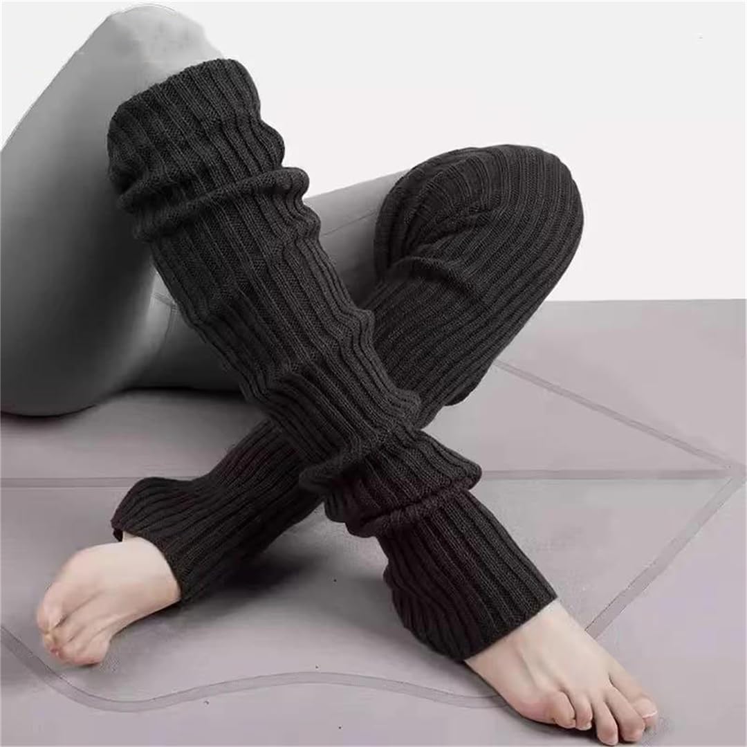 2 Pair Women Yoga Warm Socks Vertical Stripe Over The Knee Fitness Thick Warm Dance Hosiery