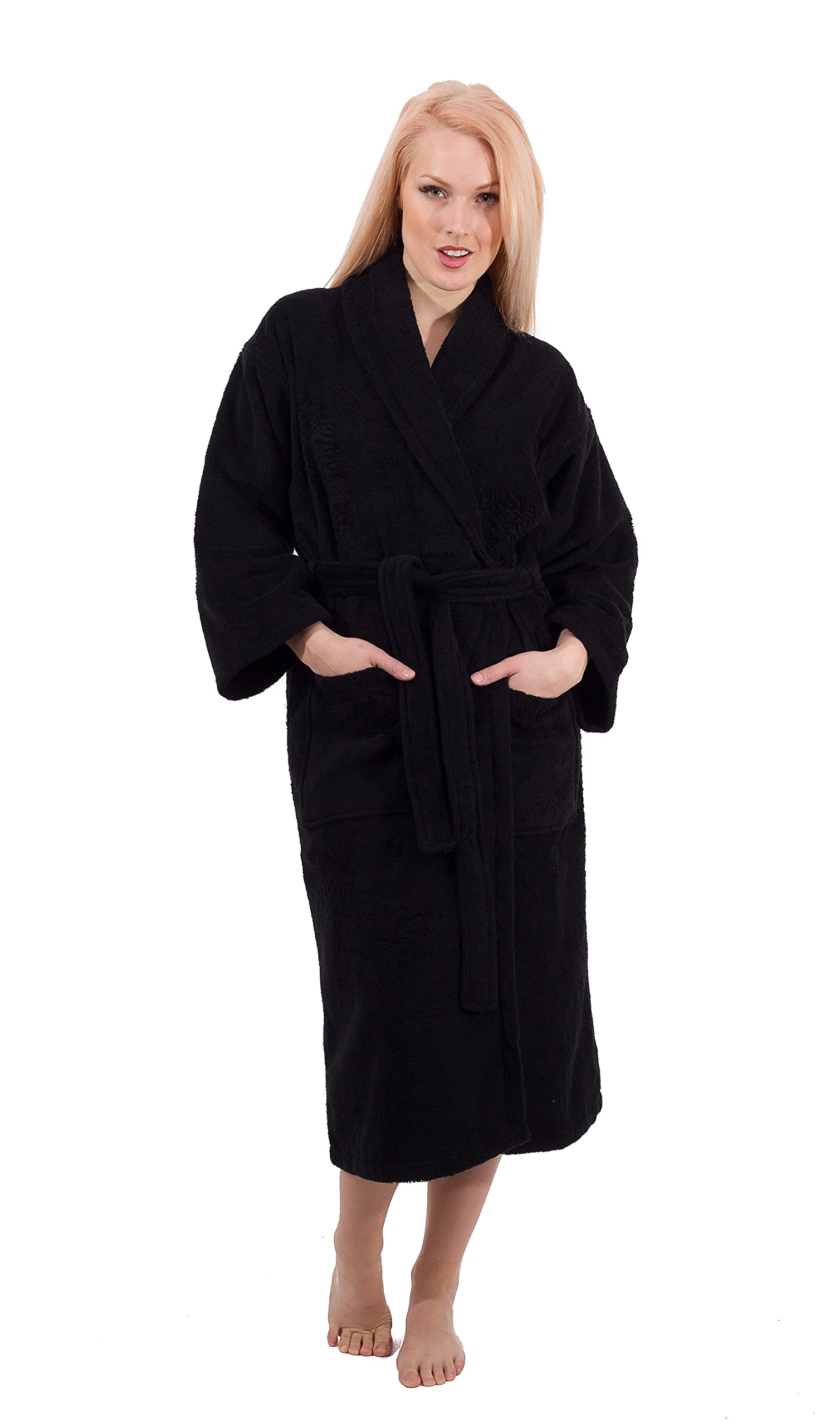 Classic Turkish Towels100% Turkish Cotton Unisex Long Bathrobe, Plush & Absorbent Terry Cloth, Hotel Comfort & Spa Quality