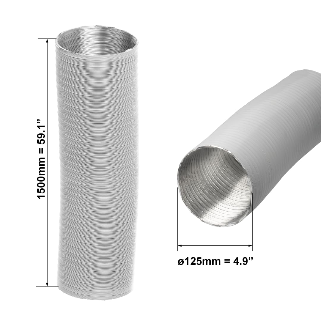 Condotto Aria Flessibile &Oslash;80mm - 3 Metri In PVC - Per Cappe, Condizionatori, Asciugatrici