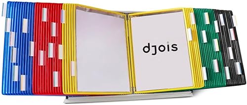 Vista 36 de DJOIS by Tarifold - Sistema de visualización de escritorio, marcos de alambre de acero duraderos, tamaño carta, 10 bolsillos de doble cara, Variado