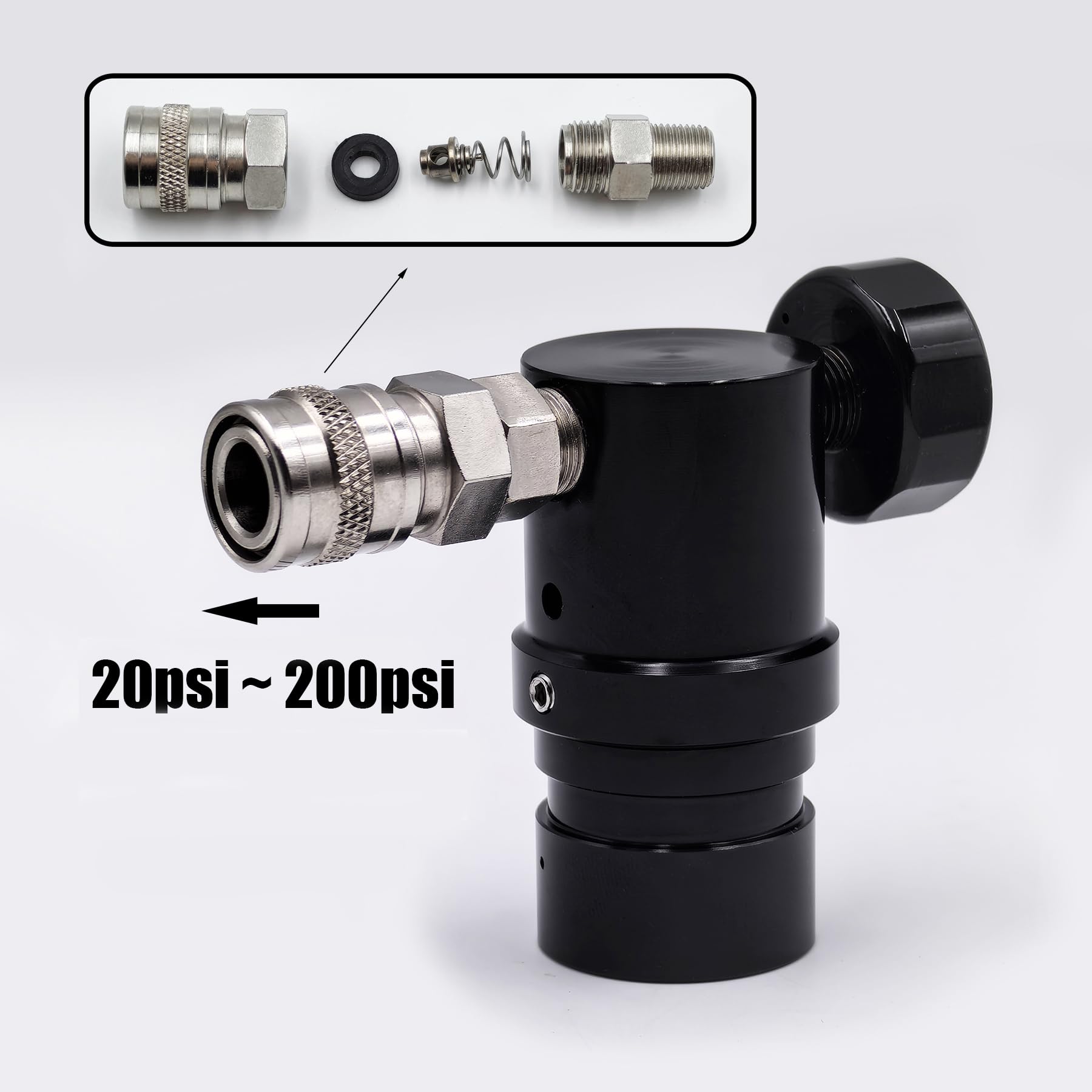 HPA Low Pressure MR Reg GEN2 Micro régulateur de CO2 réglable avec sortie Foster US 2202 20 psi à 200 psi pour pistolet Airsoft PCP Paintball