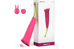 ZEMALIA Rechargeable Electric Clitoral and Vaginal Dual Thrusting Vibrating Tongue for Women