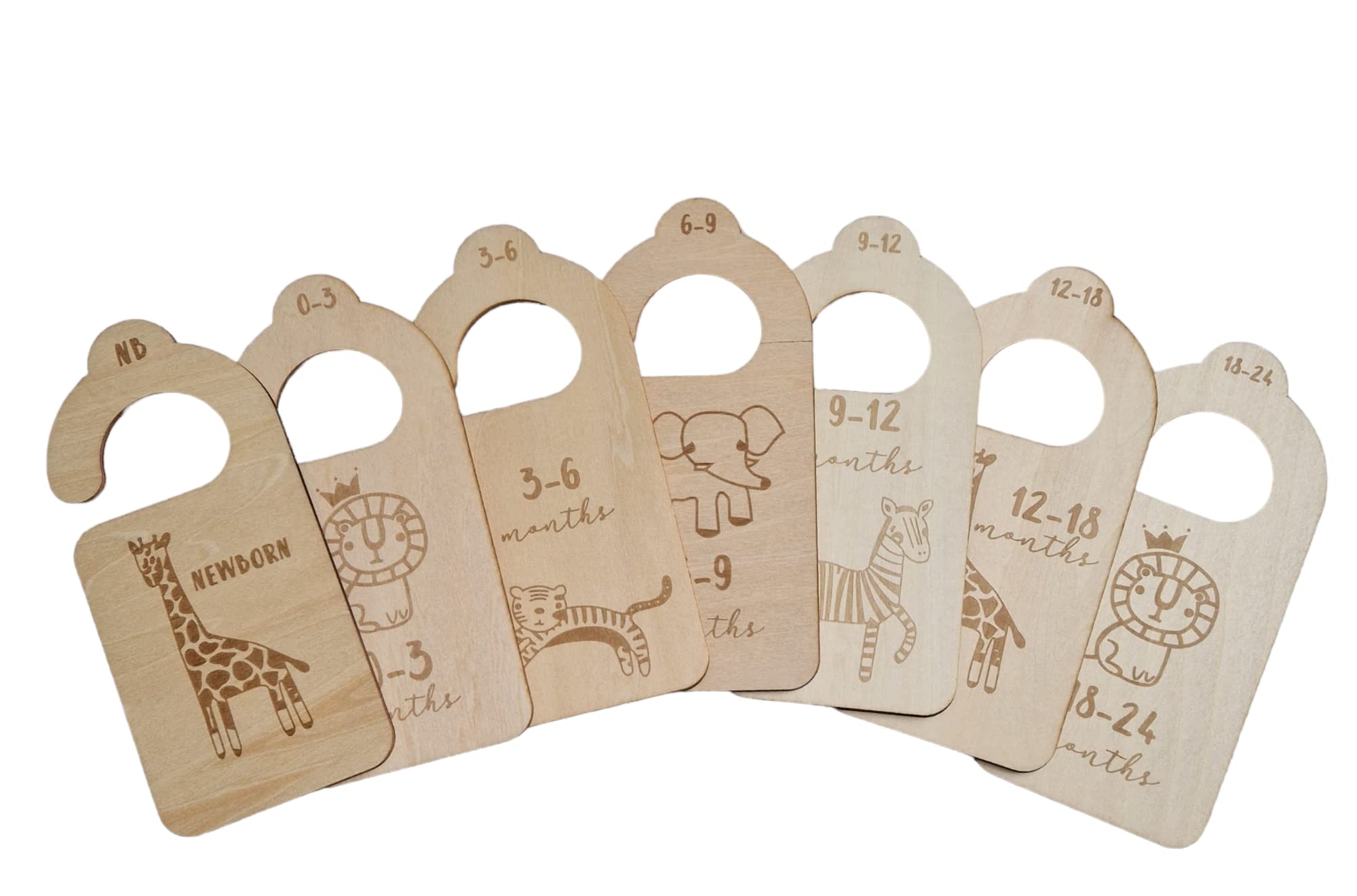 Twinkle Star Baby Wooden Wardrobe Dividers Safari Themed Baby Newborn - 24 Months