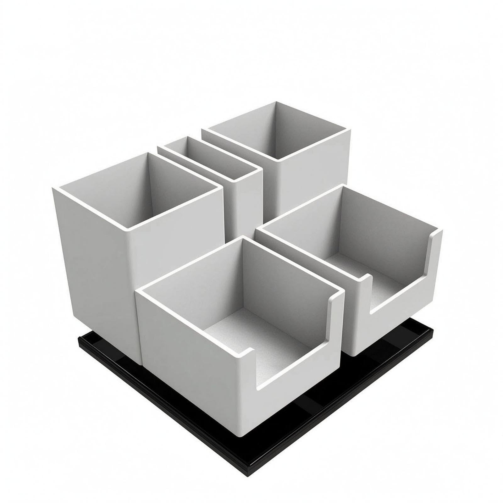 CALANDIS Multi Compartment Organizer Open Acrylic Storage Organizer White Supply Holder-image-0