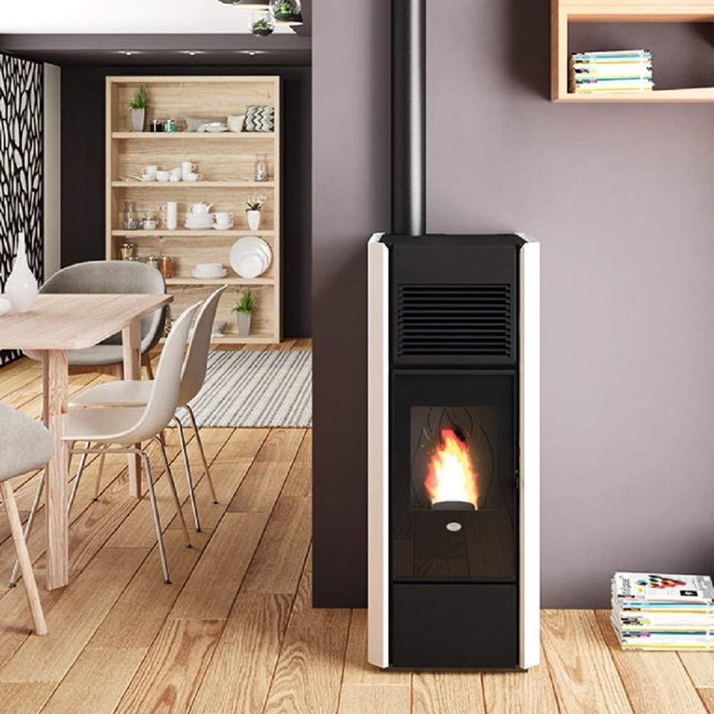 Eva calor - stufa a pellet eva calor ines nocciolino bianco 15 kw - 31345
