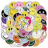 SMILE ステッカー 50枚セット PVC 防水 シール スマイル スマイリー ニコニコ 笑顔 ニコちゃん ピースマーク ラブ&ピース [並行輸入品]