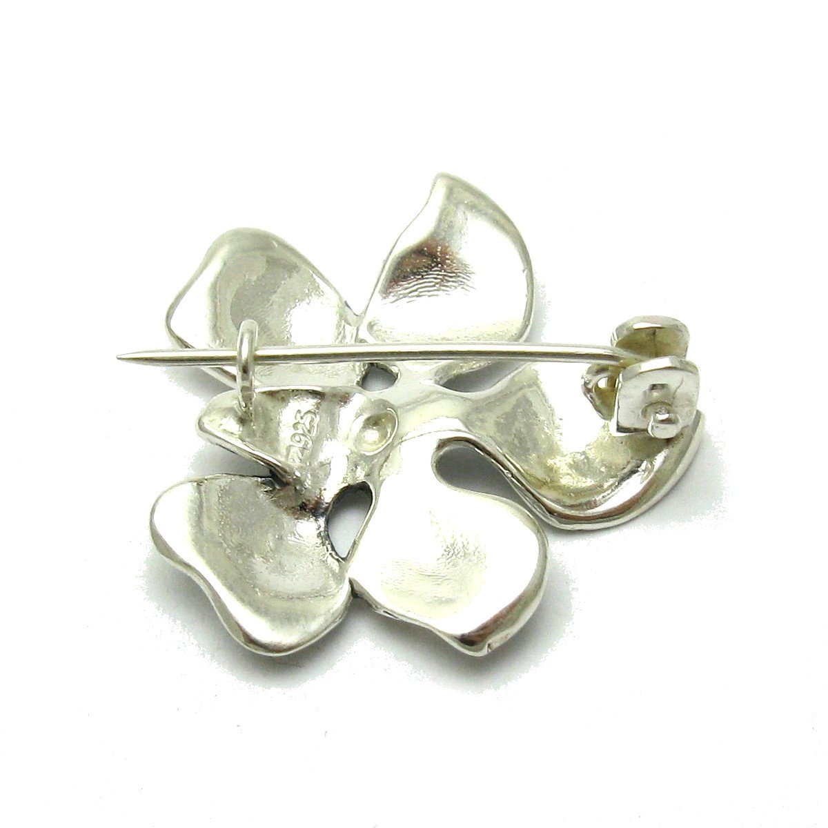 Sterling Silber Brosche Blume massiv 925 Empress
