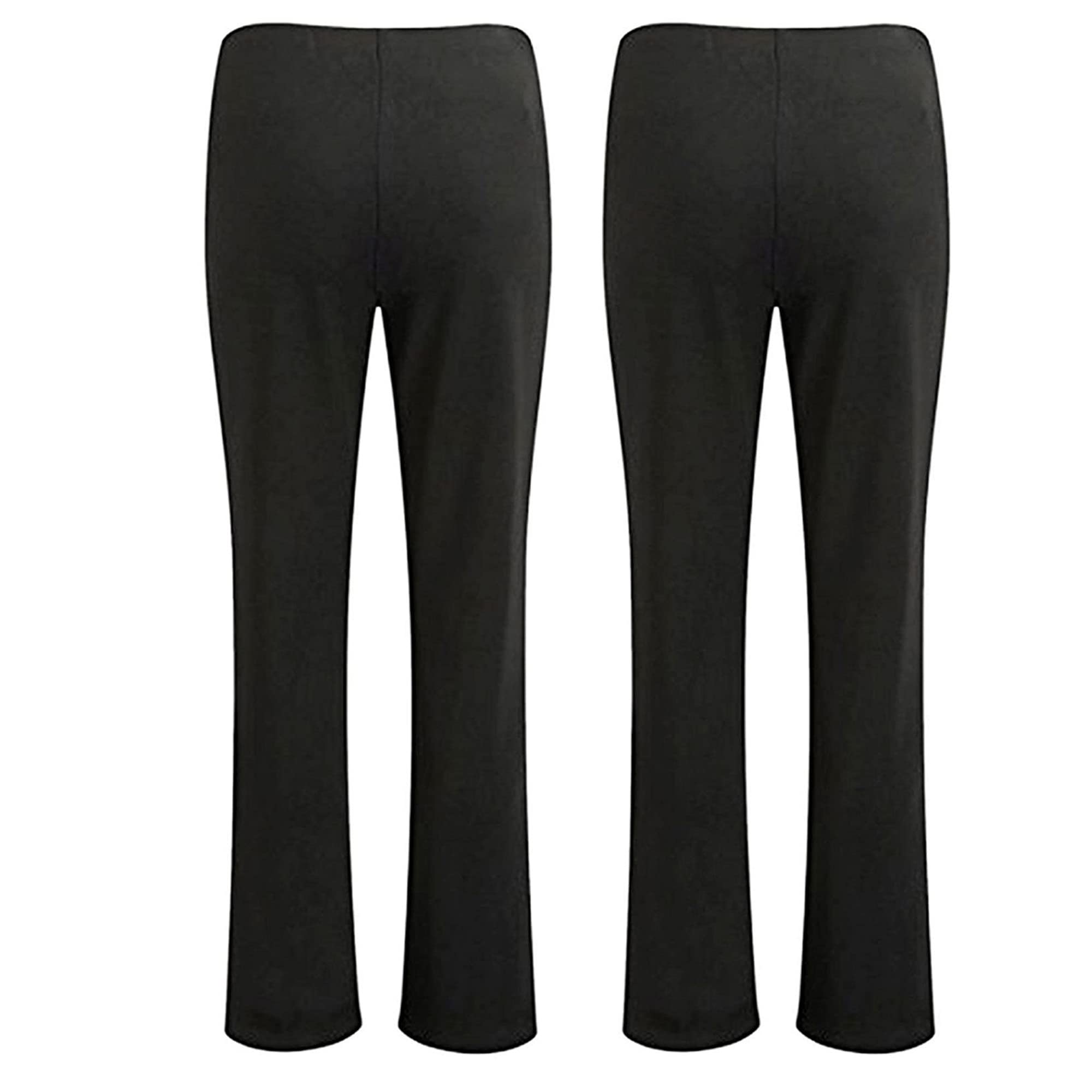 Style SpotLadies Boot Leg Pants Pull On Nurse Work Bottoms Elasticated Waist High Stretch Bottoms Boot Cut Pants
