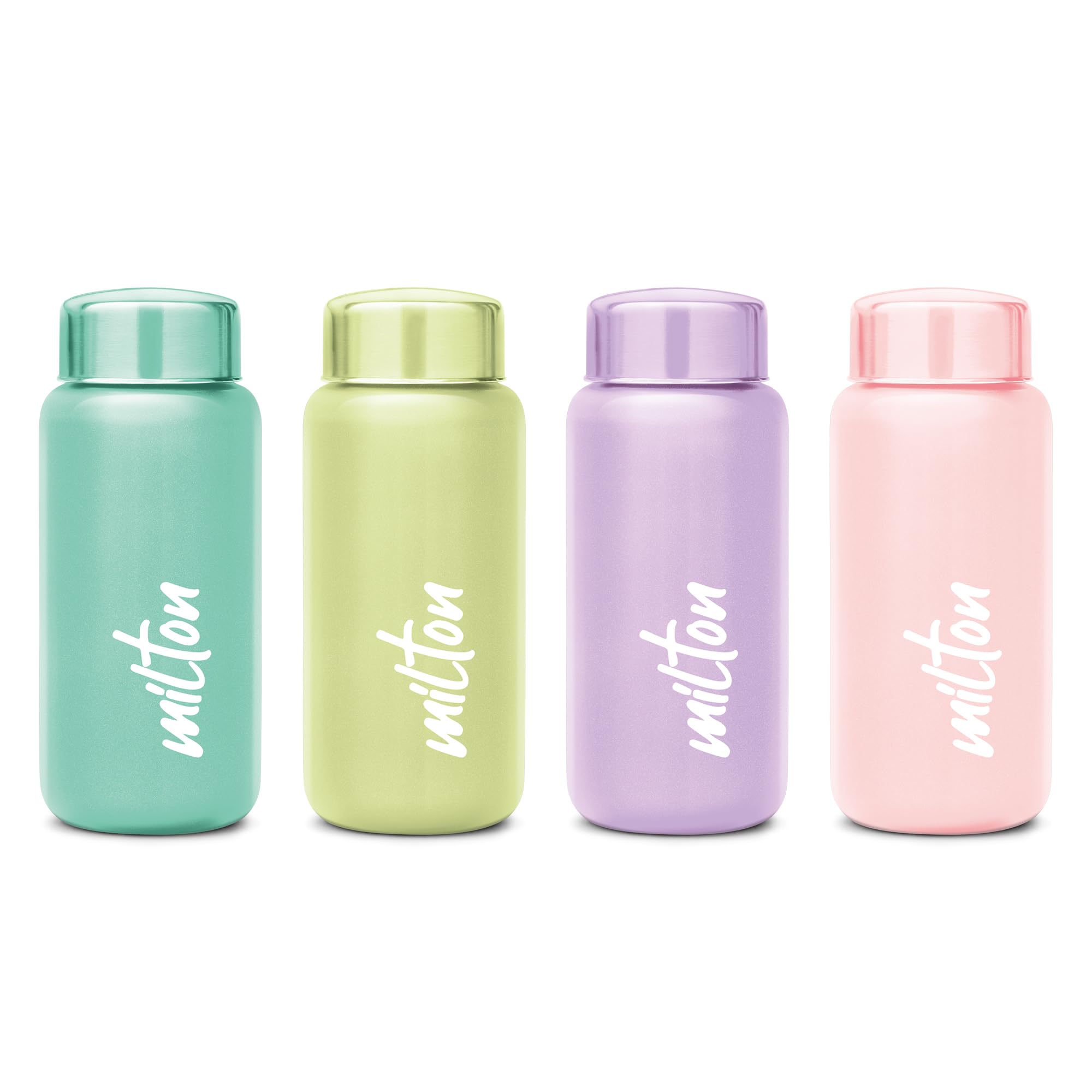MILTON Aqua 500 Stainless Steel Water Bottle Set of 4, 500 ml Each, Green, Light Green, Light Pink, Purple | Single walled | Leak Proof | Easy Grip | Easy to Carry | Gym | Hiking | Treking | Travel (B0CGJ9J64G) Amazon Price History, Amazon Price Tracker