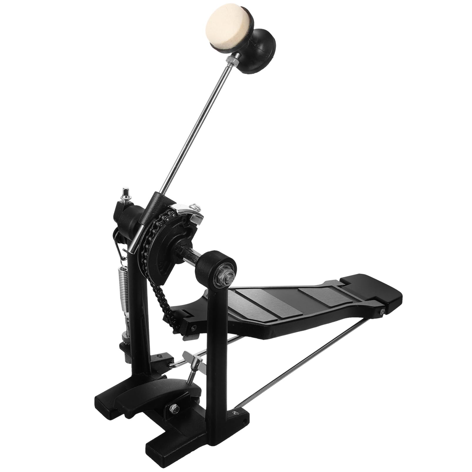 TOYANDONA Pedale per Grancassa Design Antiscivolo in Lega di Alluminio e Molla Regolabile Base Allargata e Catena Spessa per Esercitazione Tecnica Batteria Jazz