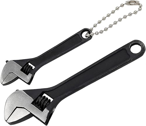 2 llaves ajustables de tamaño mini de 2.5 pulgadas + 4 pulgadas, llave inglesa ajustable pequeña negra, herramienta manual de reparación de llave de