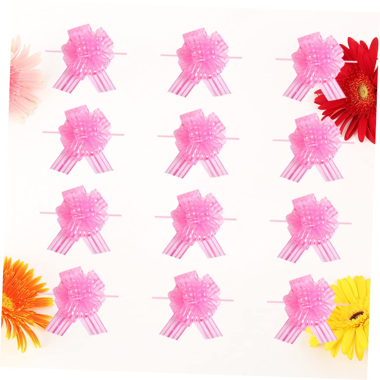 Healeved 36pièces Nœuds Décoratifs Tulle Rose De Nœuds à Tirer pour Mariage Et Fêtes Parfaits pour Décorer Voitures Bouteilles Et